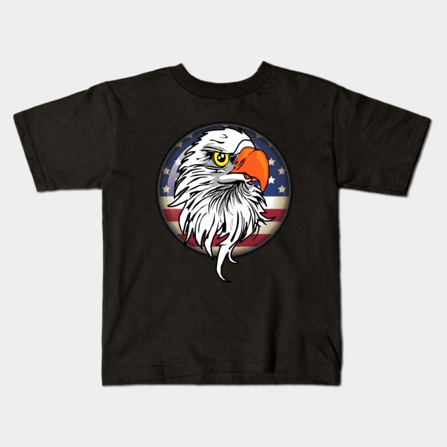 Eagle USA for Patriots of America American Patriotic Gift Kids T-Shirt by PowderShot